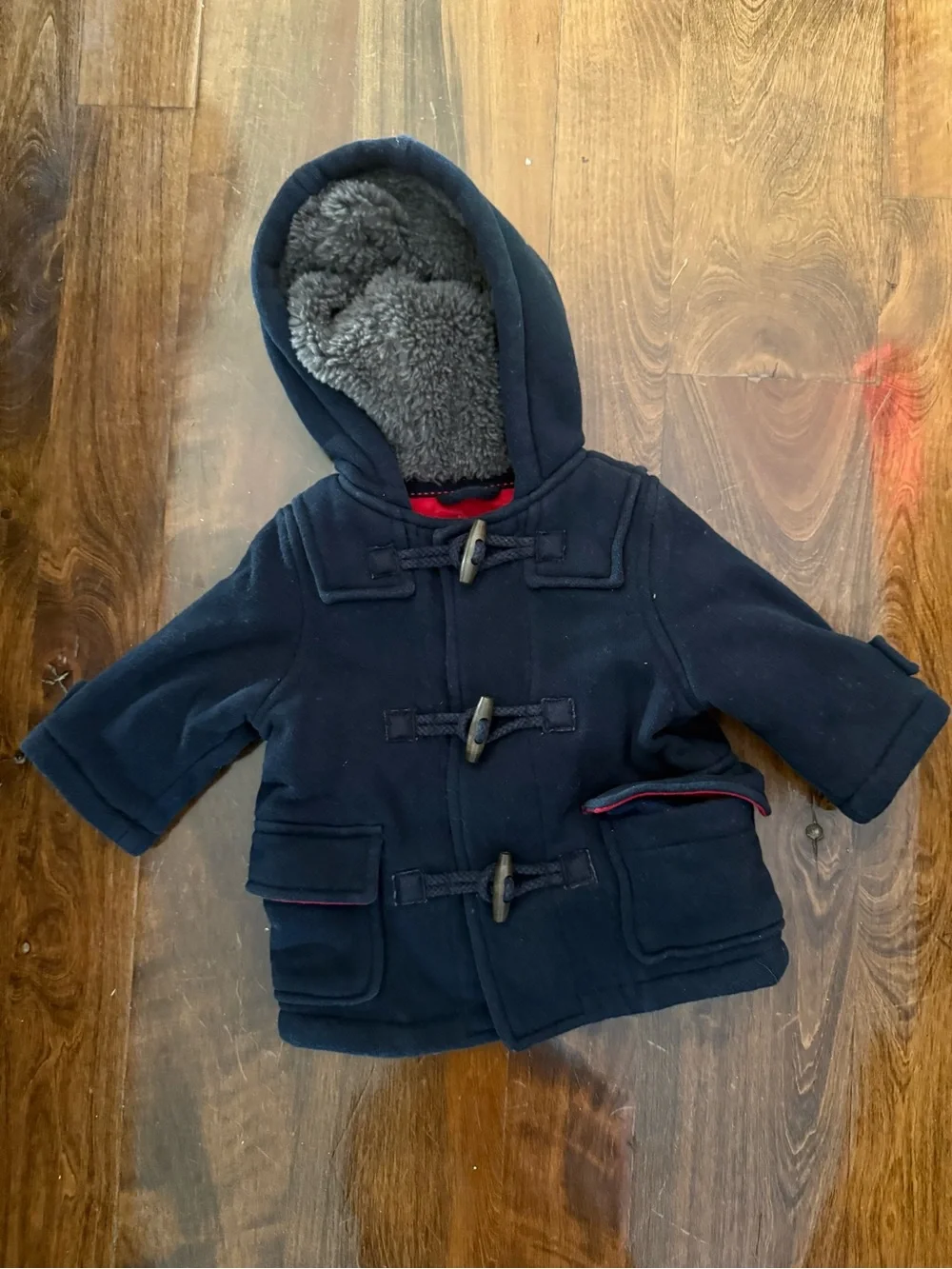 Adorable Baby Gap thick blue coat toggle buttons 0-6 months